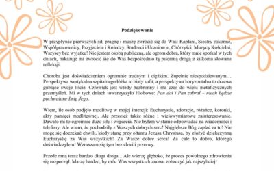 Podziękowanie Ks. Grzegorza Poźniaka